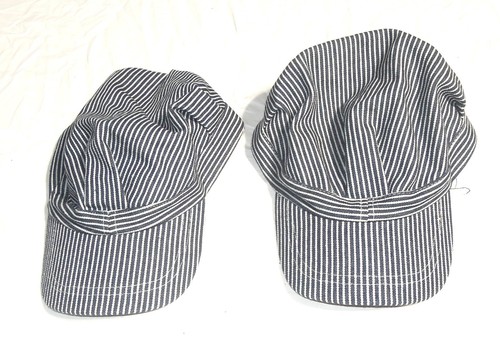 Two vintage train engineer cap - two,